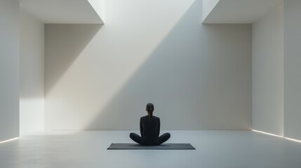 Knee exercises on a yoga mat in a serene minimalist studio. Featuring recovery and strength