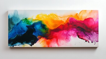 Vibrant Abstract Canvas Painting Showing Colorful Swirls