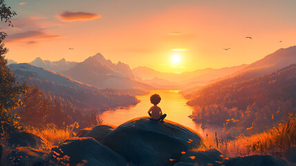 cartoon character cute Enjoying the View