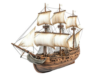 Isolated Historical Sailing Ship