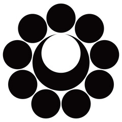 家紋です。九曜に月と言います。