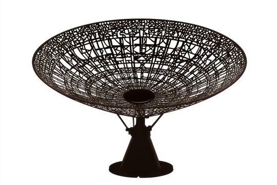 recommend clip art: Black Satellite Dish Vector Silhouette Design Isolated on White Background