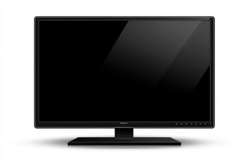 Fototapeta premium Black Television Vector Silhouette Design Isolated on White Background