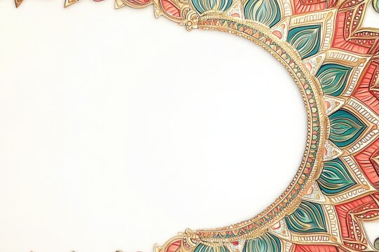 Mandala Border Isolated on White Background