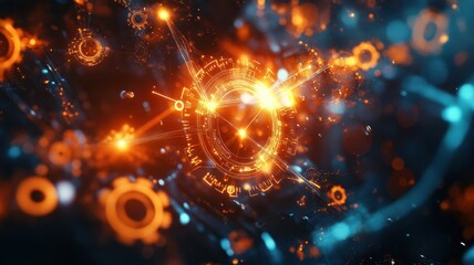 Artistic Vision of a Glowing Network: Illuminating Connections in a Digital World