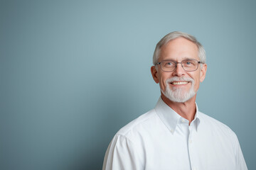 Fototapeta premium Confident Wisdom: Senior Professional with Genuine Smile