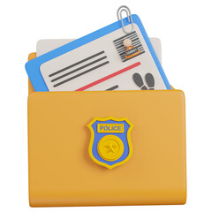 3d render  Police Record  illustration