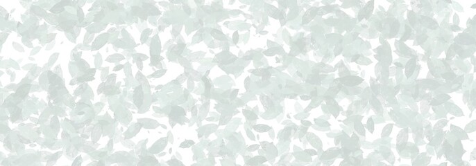 Pastel mint bright muted leaf texture background, white horizontal artistic botanical print banner illustration