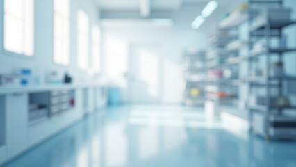 Fototapeta premium A Bright Laboratory Space With a Soft Glow, Showcasing a Clean, Clinical Environment