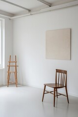 Scandinavian Style: Bright, White Empty Room with Open Space for Minimalist Living and Natural Light