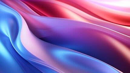 Obraz premium Hyper-realistic 3D render of abstract wavy lines in blue-purple gradient. Perfect for wallpapers, designs, and creative projects. Award-winning quality.