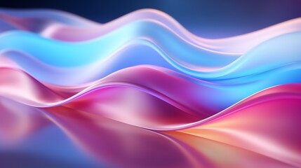 Fototapeta premium Hyper-realistic 3D render of abstract wavy lines in blue-purple gradient. Perfect for wallpapers, designs, and creative projects. Award-winning quality.