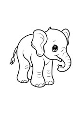 elephane coloring page vector