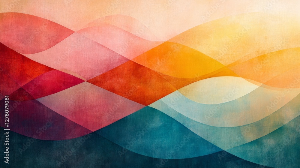 Poster abstract color waves showing an artistic watercolor pattern design