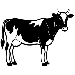 Fototapeta premium Cow silhouette on a transparent background