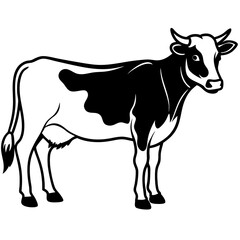 Fototapeta premium Cow silhouette on a transparent background