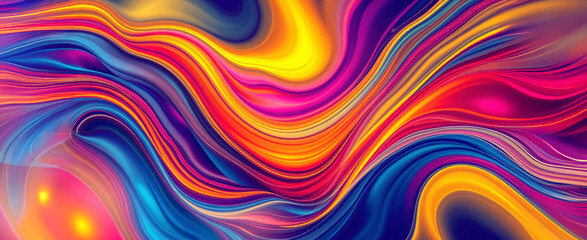 Obraz premium Abstract Curved Multi color Shape with Lighting Effect – Luxury Design on Multi color Background with Copy Space.