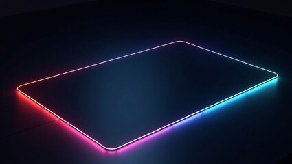 Neon Glow: Abstract Rectangular Light Form