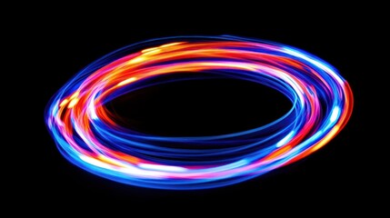 Light trails oval, dark background, design element
