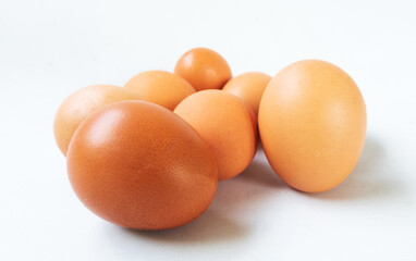 group of eggs isolated on white background