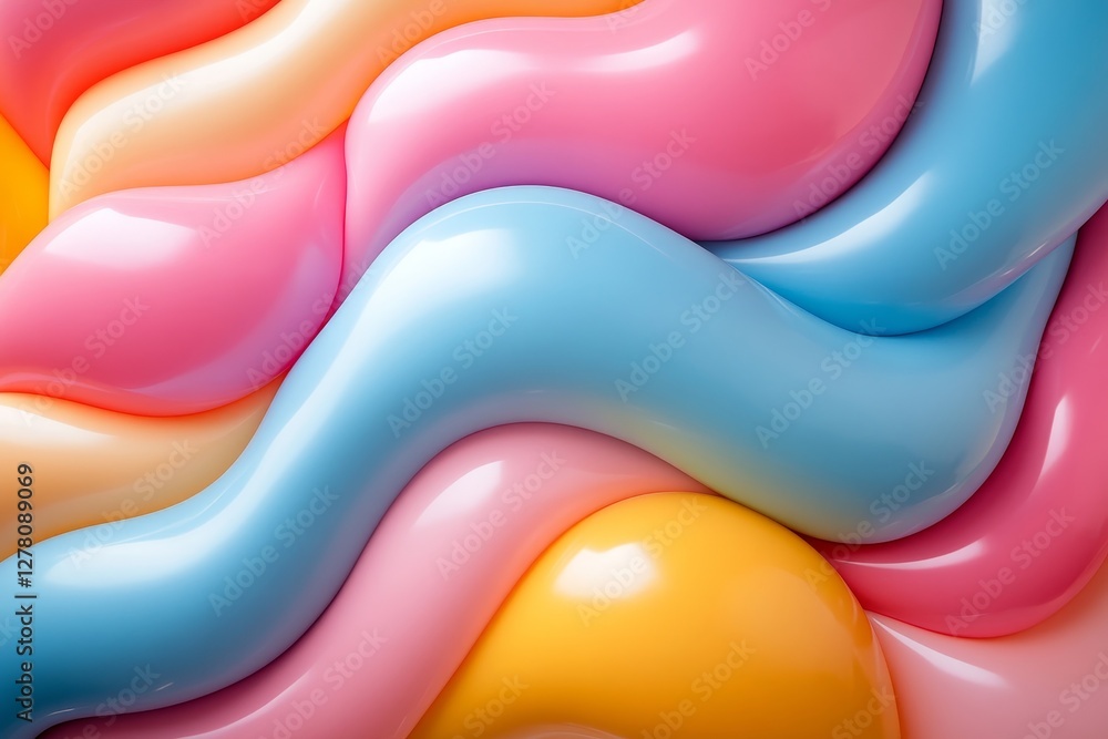 Aufkleber abstract colorful swirls in pastel colors creating a playful and vibrant pattern