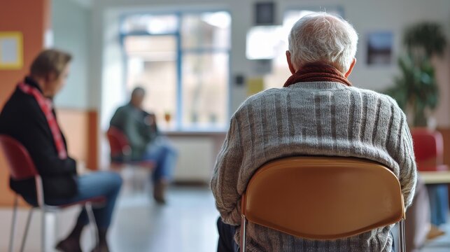 Elder abuse awareness flyer in a community center. Featuring protection and education