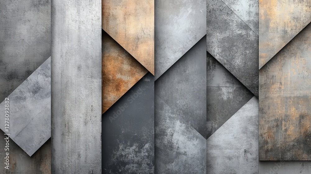 Aufkleber geometric texture created using a variety of metallic materials with a seamless repeating pattern