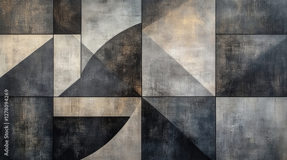Aufkleber geometric shapes create a stunning visual effect, with overlapping forms and textured surfaces