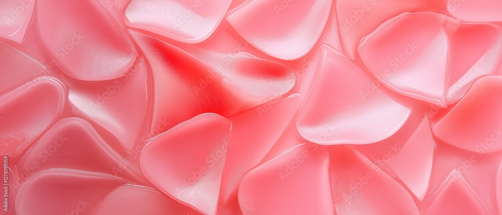 Poster close-up of a group of pink rose petals. the petals are arranged in a random pattern, overlapping ea