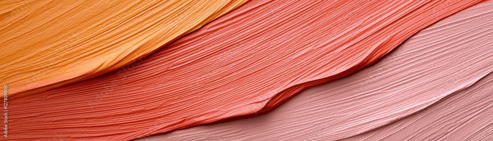 Aufkleber vibrant textured layers of colorful paint on canvas with smooth wavy patterns and artistic brush str
