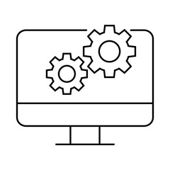 Configure System Operations Icon – IT Governance and System Automation- Editable stroke vector line icon