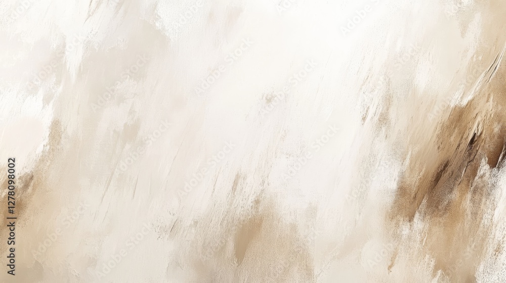 Poster brushstroke painting exhibiting muted tones and dynamic textures and color