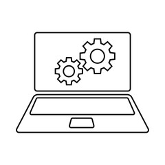 Configure System Settings Icon – IT Management and System Optimization - Editable stroke vector line icon