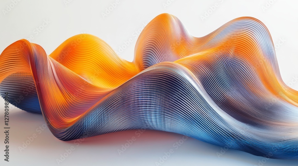 Poster colorful undulating fluid abstract shapes with a subtle background