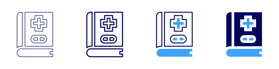 Medical assistant services icon in 4 different styles. Thin Line, Line, Bold Line, Duotone. Duotone style. Editable stroke