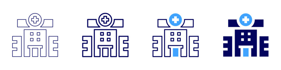 Medical clinical study icon in 4 different styles. Thin Line, Line, Bold Line, Duotone. Duotone style. Editable stroke
