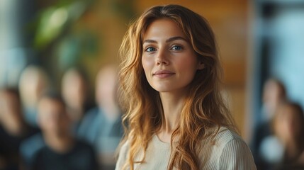 Fototapeta premium A beautiful woman smiling looking directly at the camera
