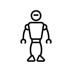 Simple Line Art Illustration of a Futuristic Robot