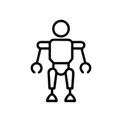 Simple Line Art Illustration of a Futuristic Robot