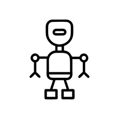 Simple Line Art Illustration of a Futuristic Robot