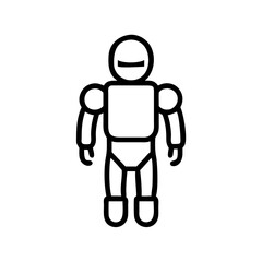 Simple Line Art Illustration of a Futuristic Robot