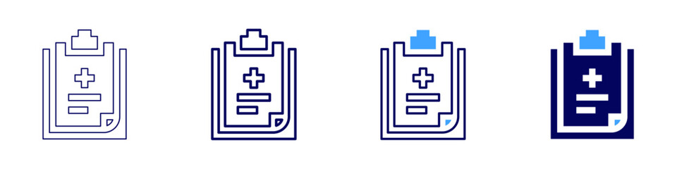 Medical doctor referral icon in 4 different styles. Thin Line, Line, Bold Line, Duotone. Duotone style. Editable stroke