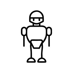 Simple Line Art Illustration of a Futuristic Robot