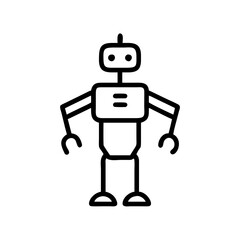 Simple Line Art Illustration of a Futuristic Robot