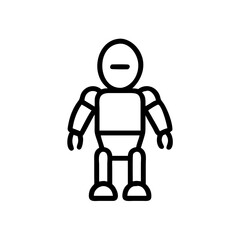 Simple Line Art Illustration of a Futuristic Robot