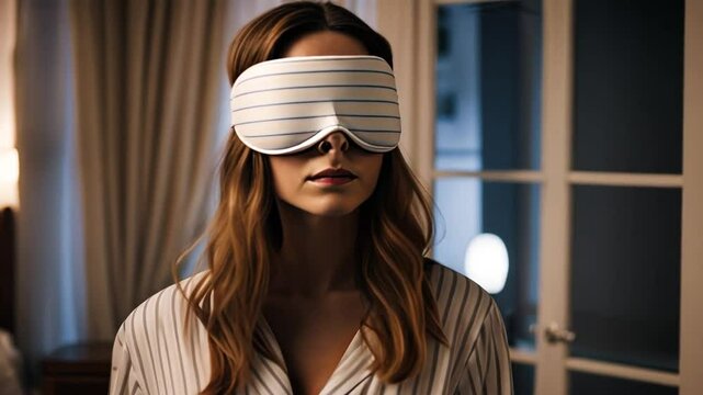 Sleepwalking person at home. Noctambulist.