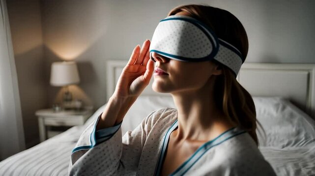 Sleepwalking person at home. Noctambulist.