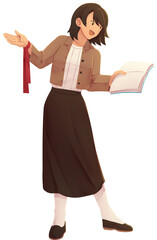 Volunteers in a Classroom Teaching About HIV Awareness Illustration