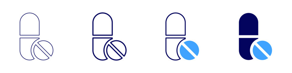 Medical healthcare workers icon in 4 different styles. Thin Line, Line, Bold Line, Duotone. Duotone style. Editable stroke