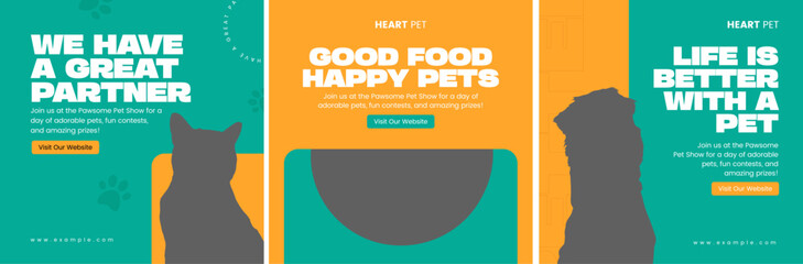 Pet Care and food social media Collection template